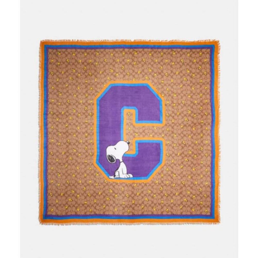 Coach X Peanuts Snoopy Oversized Square Scarf new